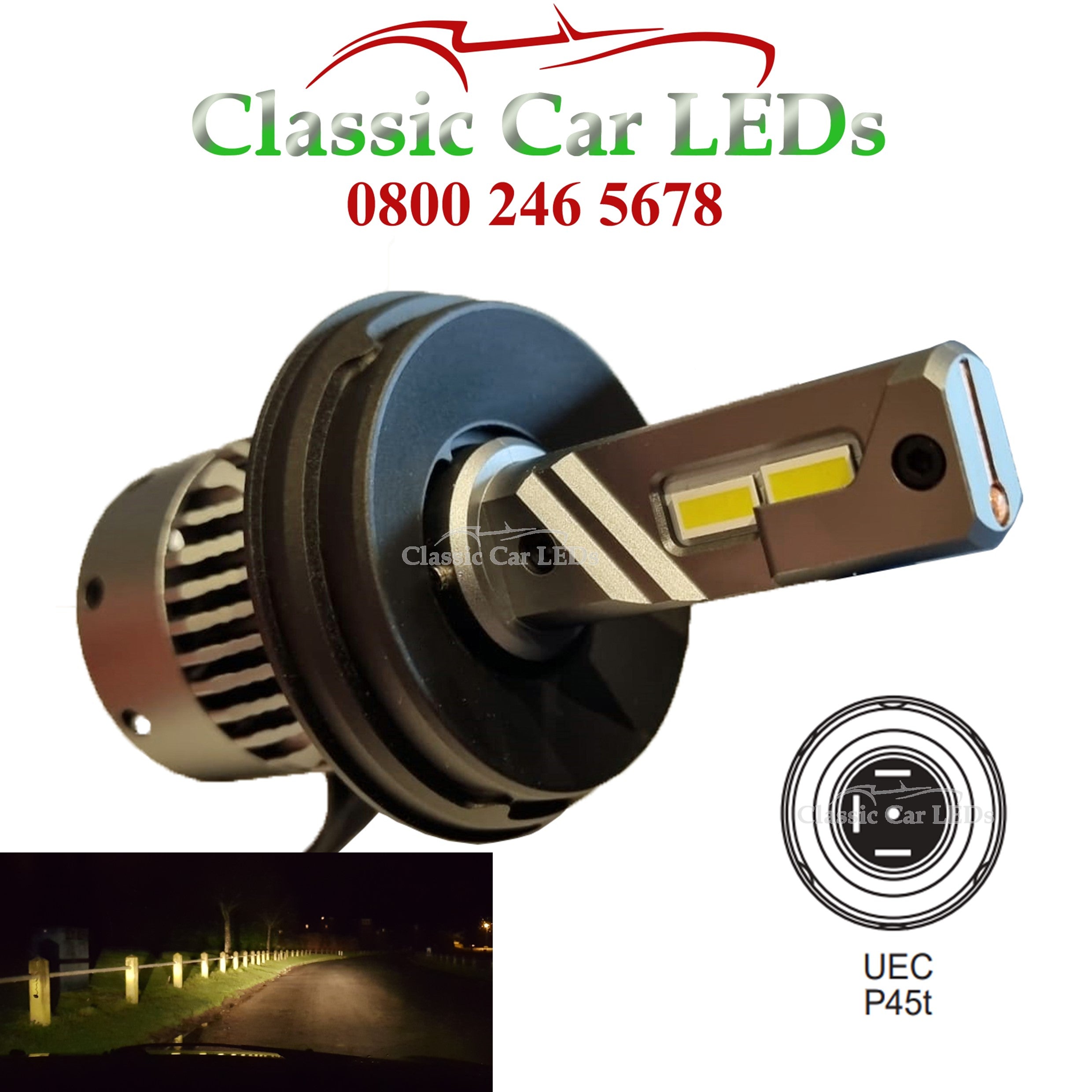 BA20D LED Headlight Upgrade 1047, 1048, 1052, 392, 393, 394, 6V, 12V and  24V Negative or Positive Earth Great Beam Strength and Pattern – Classic  Car LEDs Ltd