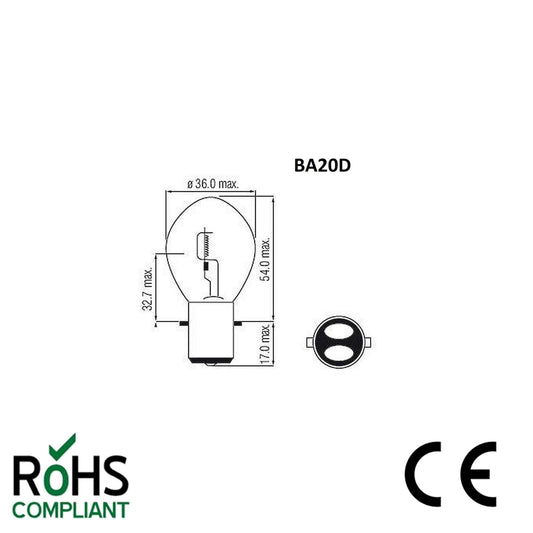 BA20D 12V 45/40W Headlamp Headlight bulb