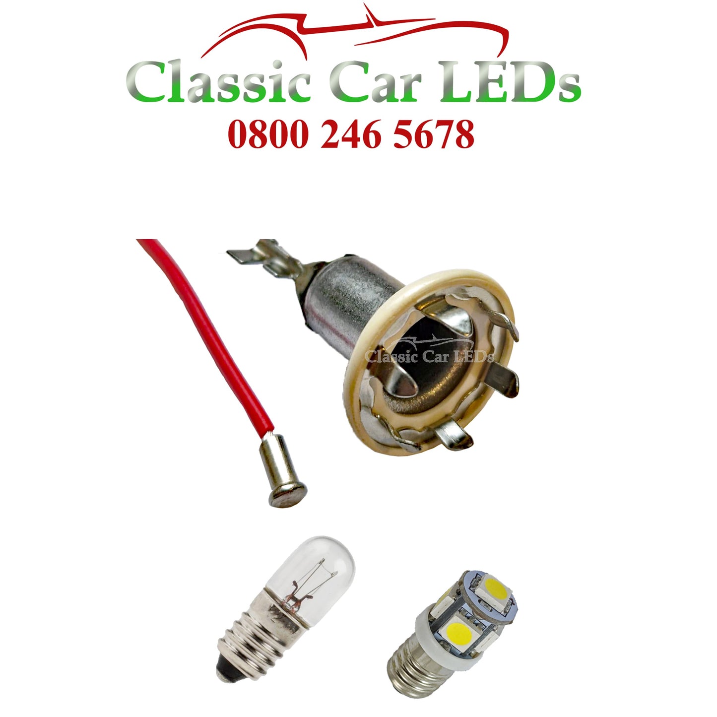 Land Rover Series 1, 2, 2A & 3 Smiths, Jaeger Gauge Insulated Bulb Holder Lucas LLB987 MES E10