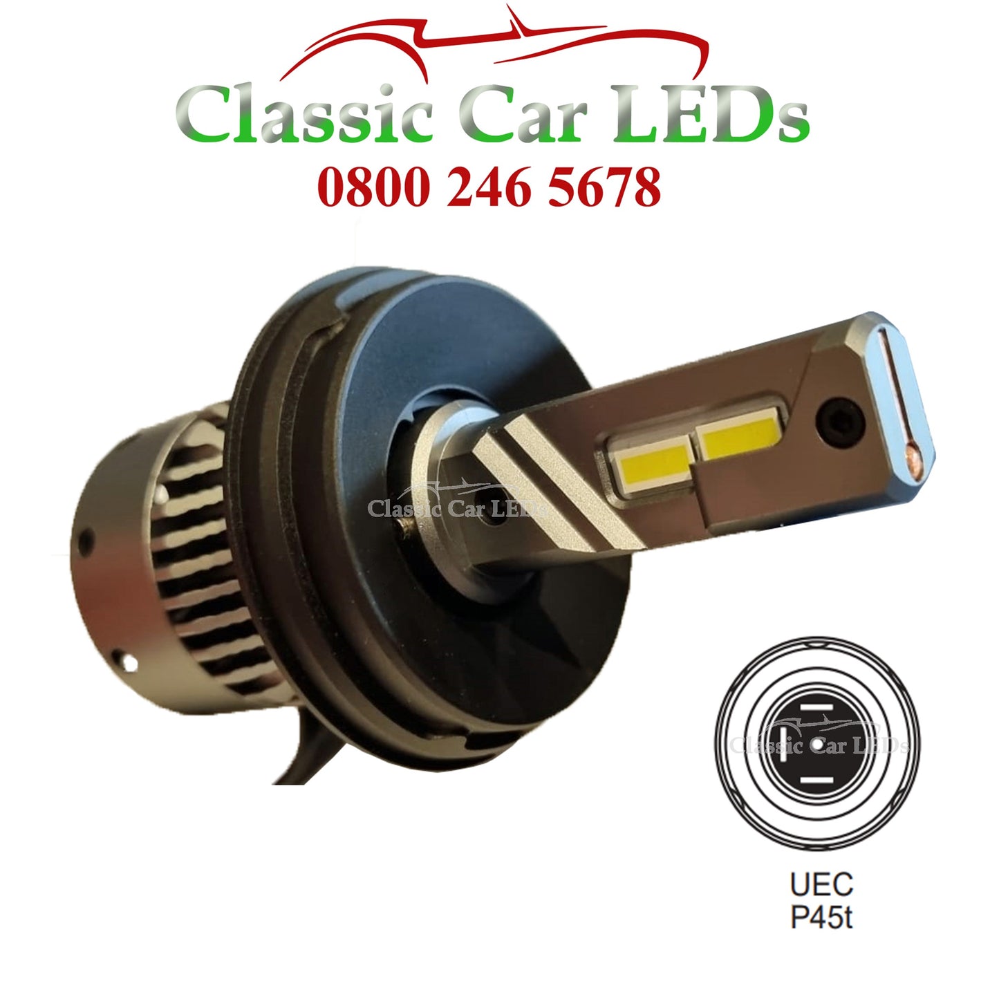 SB7002 SEALED BEAM TO LUCAS P45T LED UPGRADE KIT 410 LLB410 GLB410 BULB GLOBE