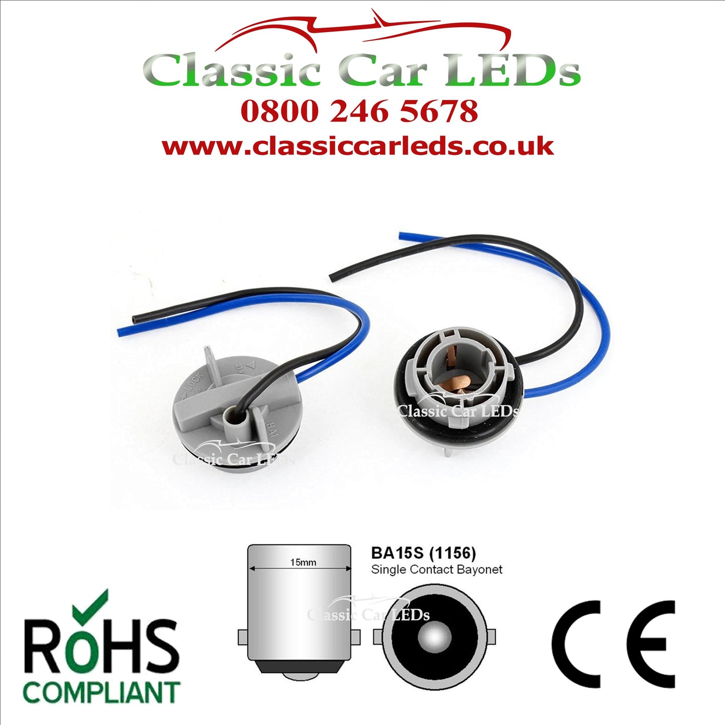 BA15S BULB HOLDER SINGLE CONTACT SIDELIGHT INDICATOR BRAKE FOG REVERSE 382