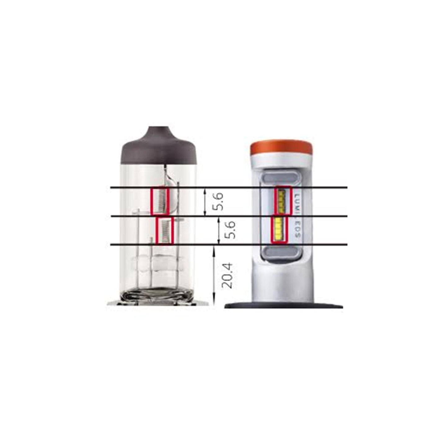 Pair of 6 VOLT LED Headlights P45T CLASSIC WARM WHITE / YELLOW Hi/Lo Beam Conversion 423