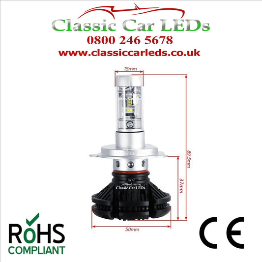 Motorcycle 6 VOLT LED Headlight H4 476 Classic Warm White Hi/Lo Beam Conversion 5-9V