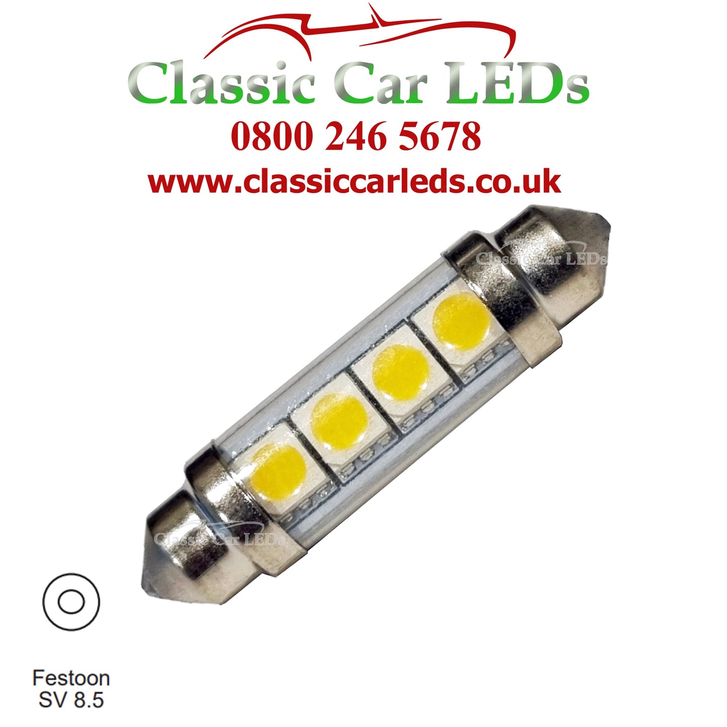 42 MM FESTOON WHITE GLASS TUBE LED BULB GLB264 GLB258 GLB265 C5W