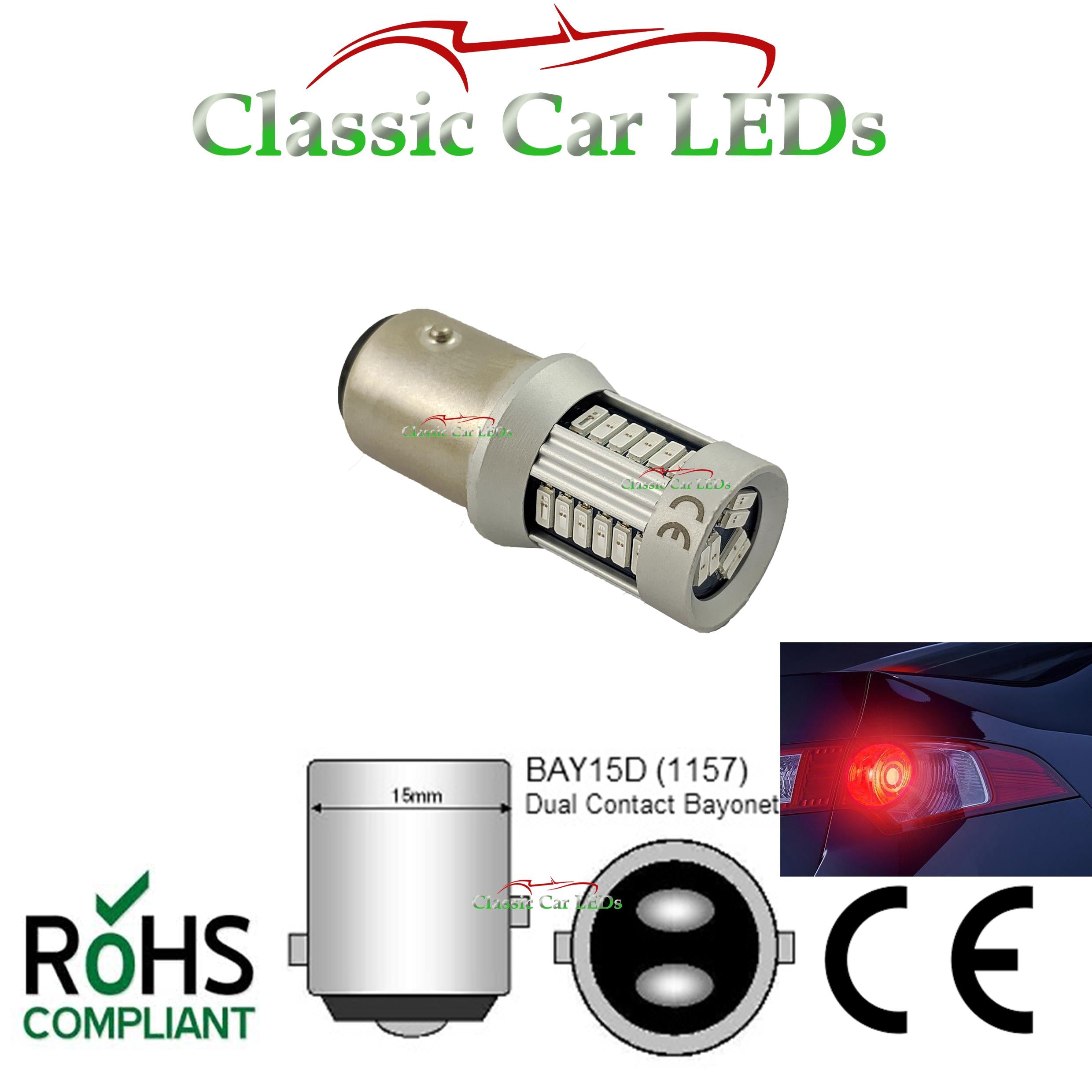 BAY15D RED STOP / TAIL LED 4014 30 SMD BRAKE REAR LIGHT GLB380 P21/5W –  Classic Car LEDs Ltd