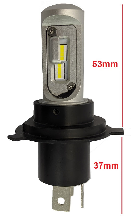 Pair of Compact H4 P43T 472 Hi / Lo Beam LED Upgrade Bulbs 9-32 volts