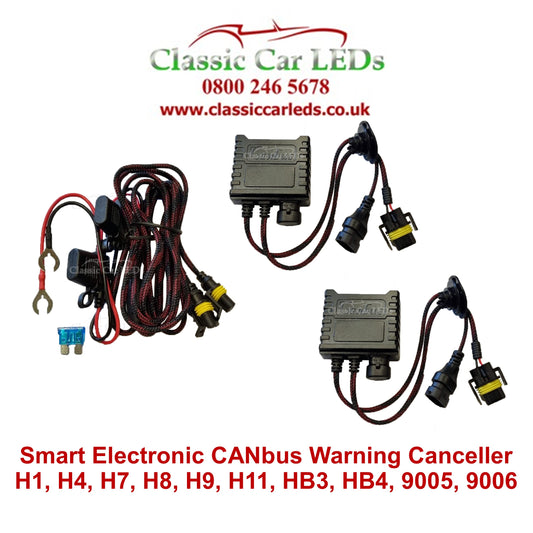 Intelligent Electronic CANbus LED and HID Headlight OBC Warning cancellers H1, H4, H7, H8, H9, H11, HB3, HB4