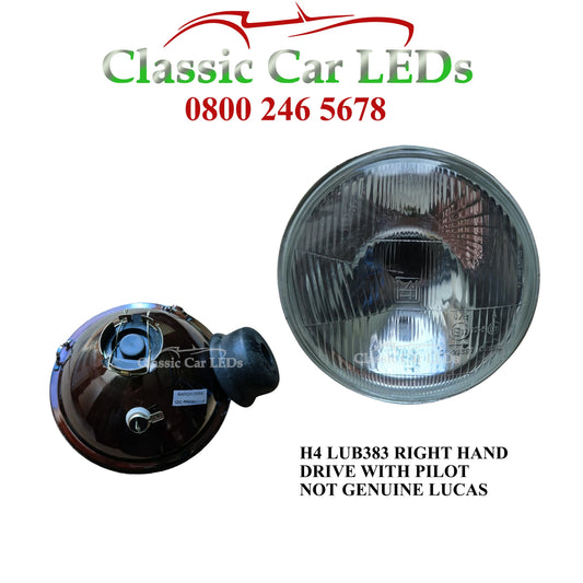 H4 7" Headlight Unit RHD LUB383 Copy / LHD LUB384 With Pilot Light
