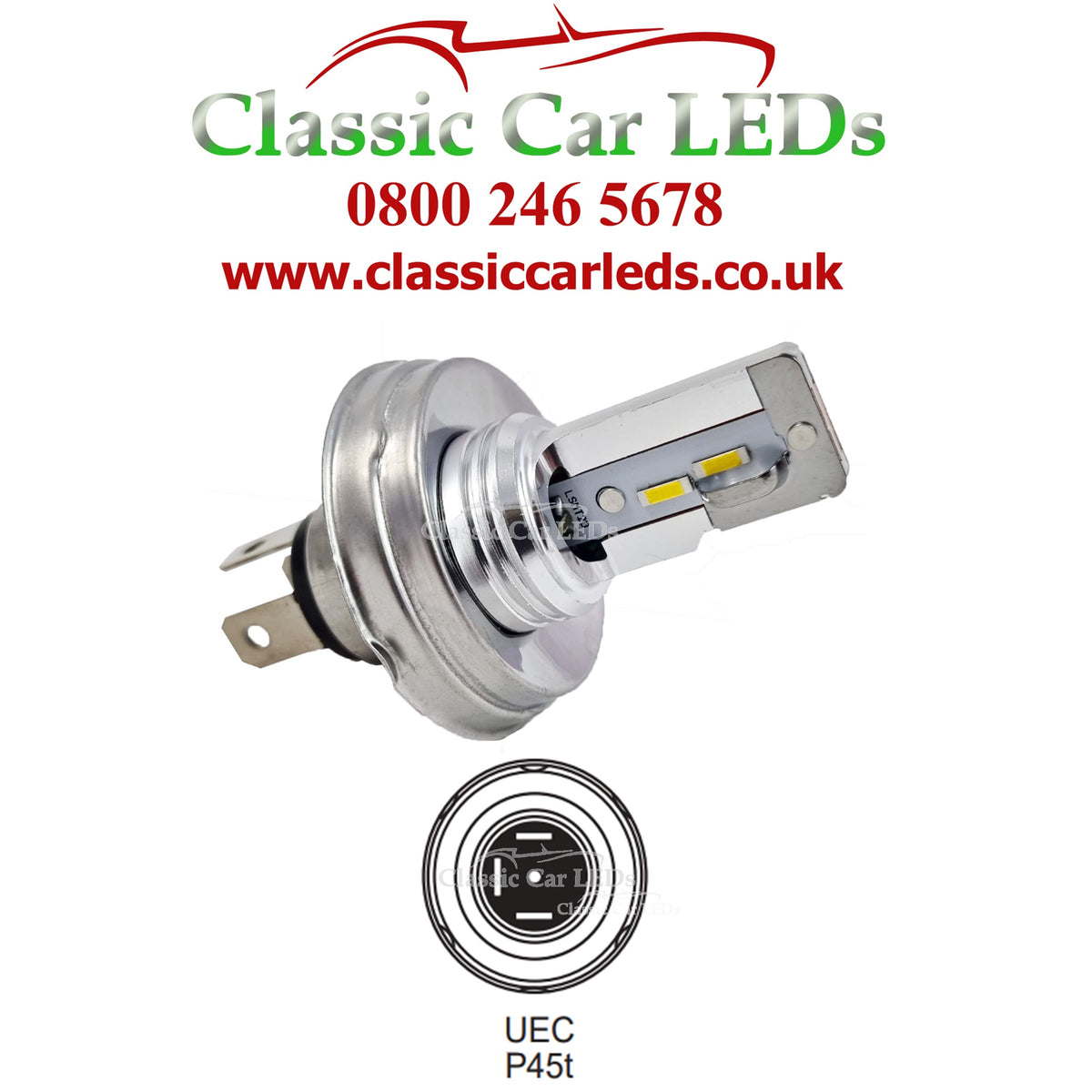 1 x Compact Direct Fit P45T R2 LED Headlight Bulb Hi/Lo Beam Conversio ...