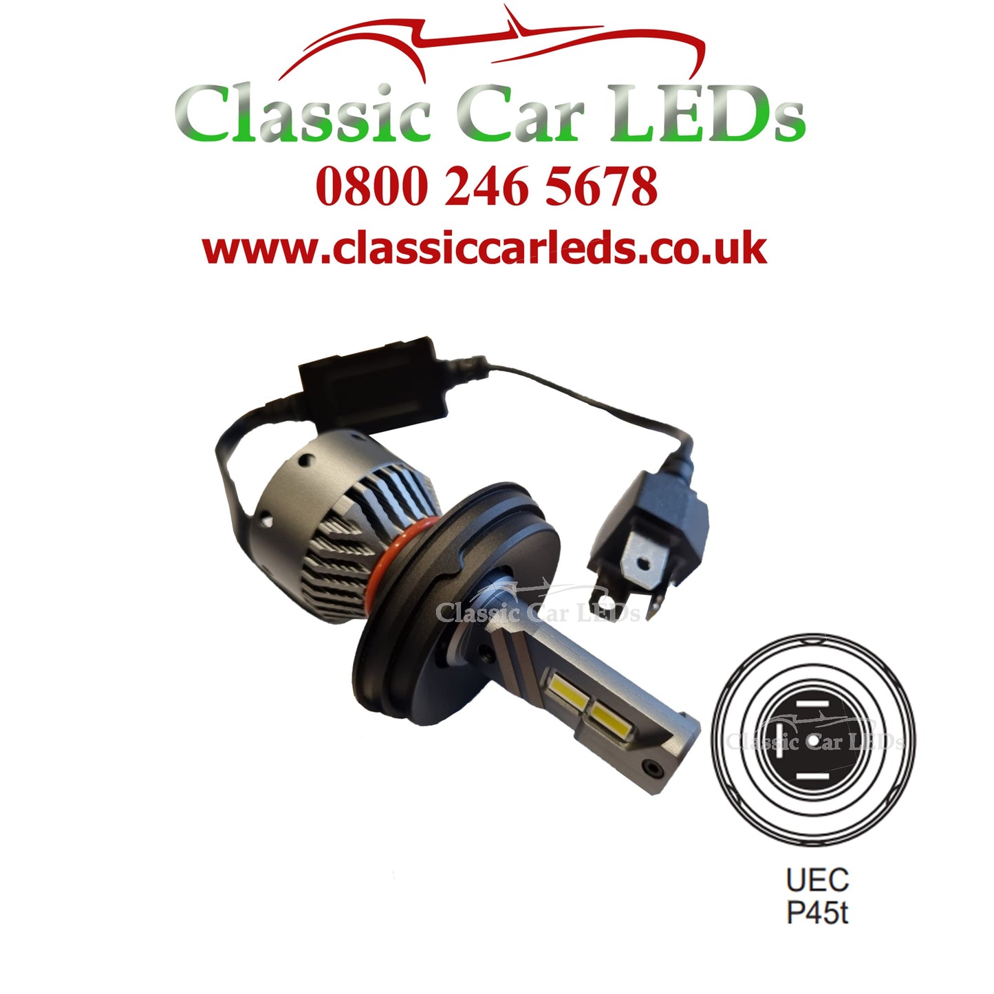 SB7002 SEALED BEAM TO LUCAS P45T LED UPGRADE KIT 410 LLB410 GLB410 BULB GLOBE