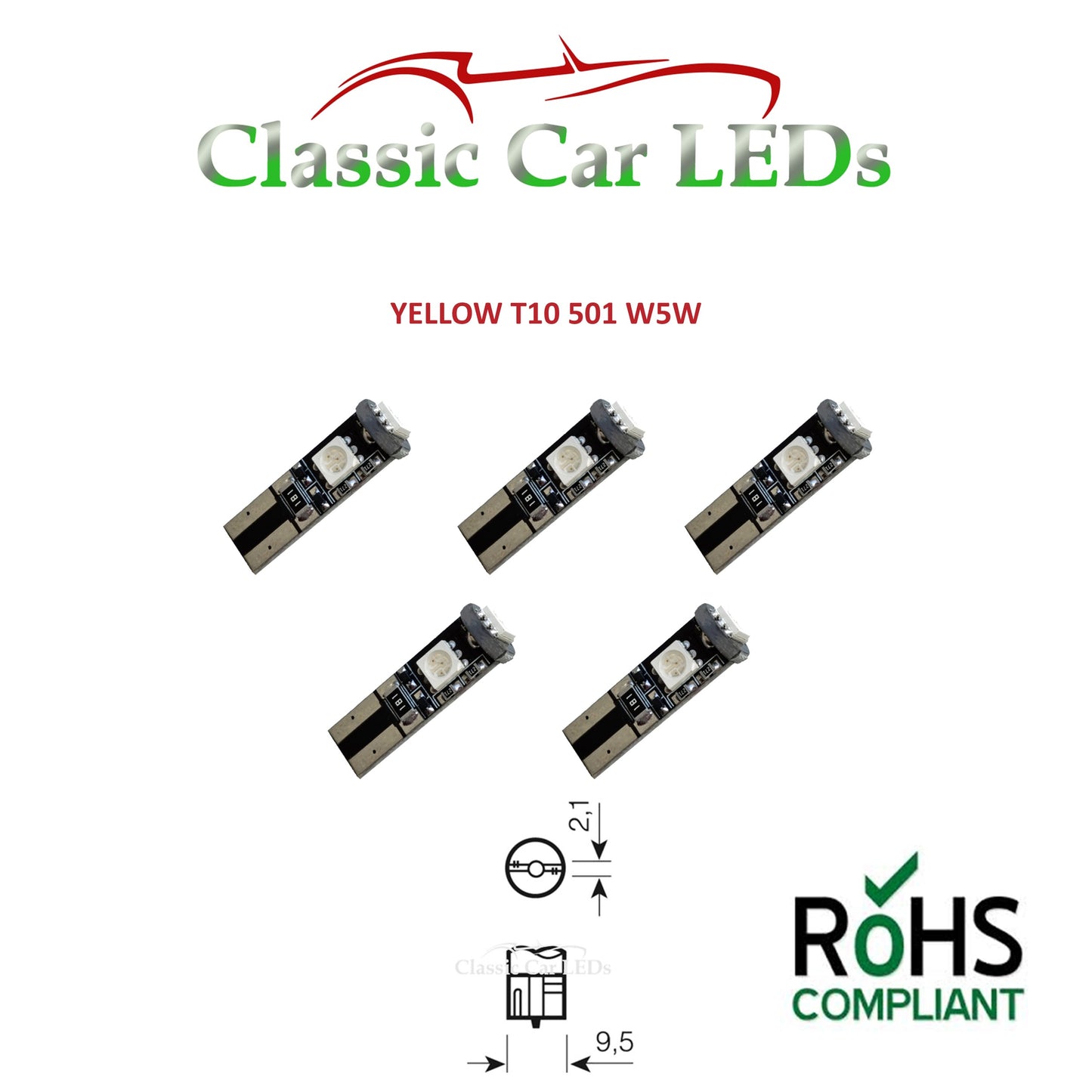 5X GLB501 504 T10 LANDROVER DEFENDER DASHBOARD LED BULB UPGRADE VARIOUS COLOURS