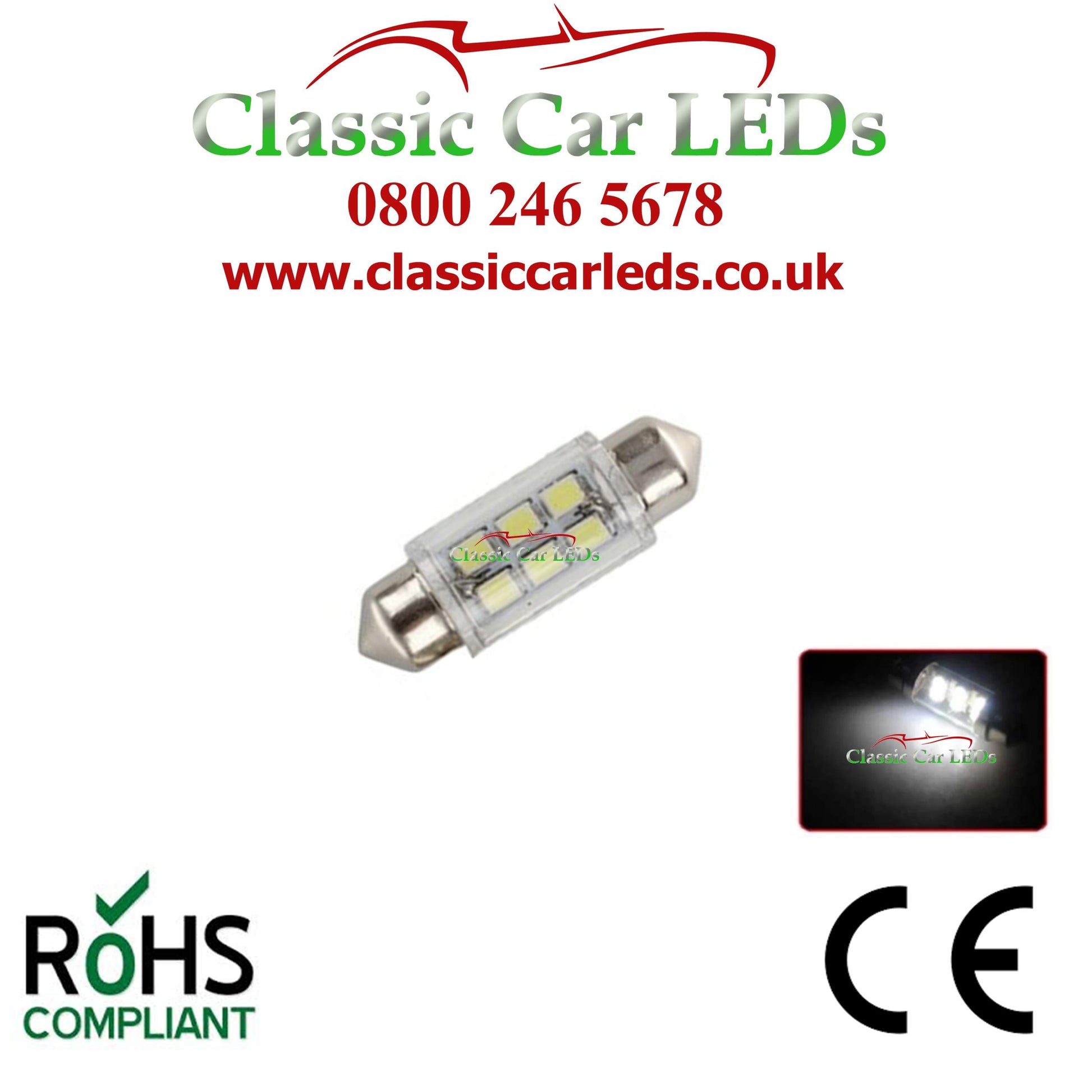 INTERIOR COURTESY NUMBER PLATE LED BULB GLB239 GLB254 C5W 35