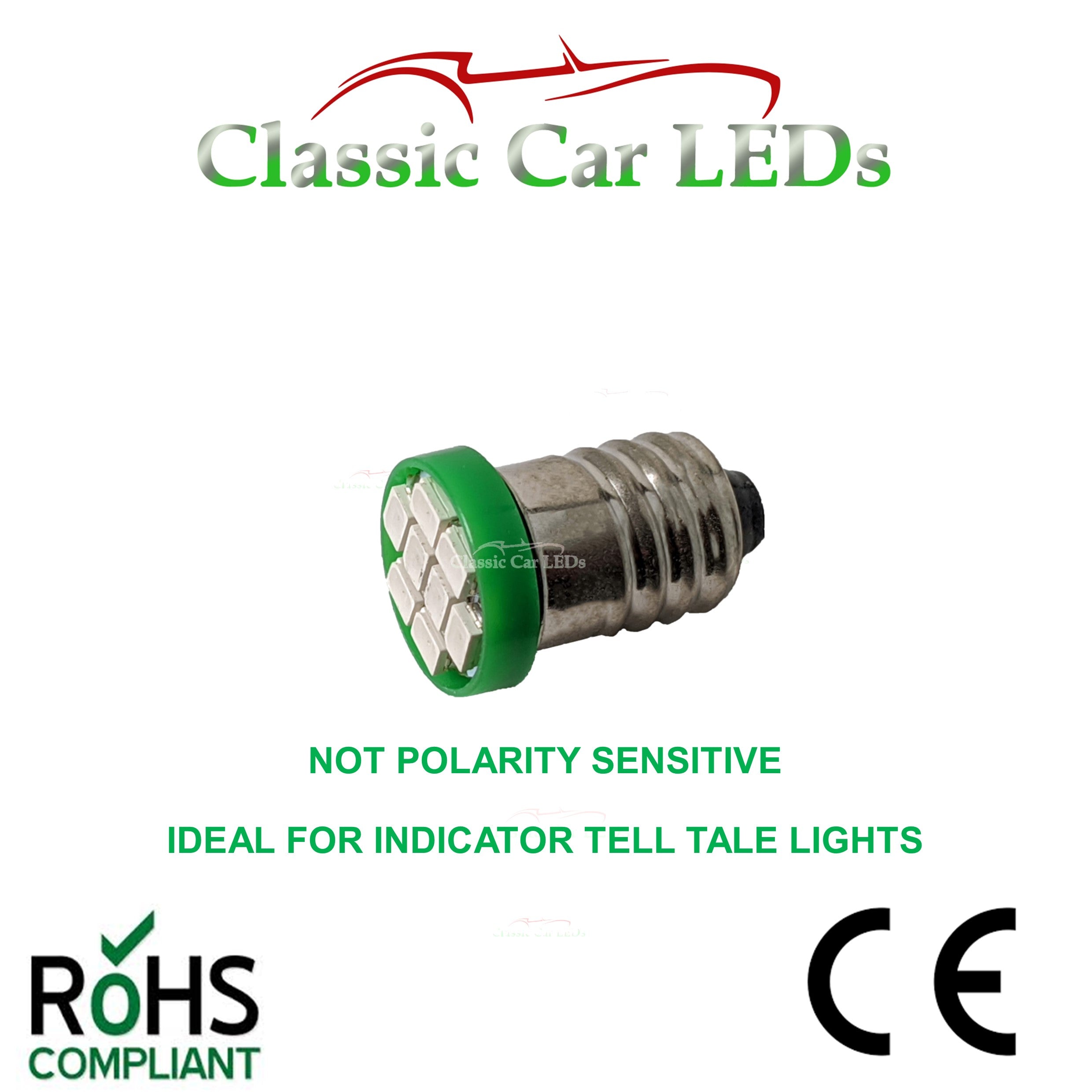 TRIUMPH TR6 TR250 SPITFIRE SPRITE MIDGET GREEN LED INDICATOR WARNING ...
