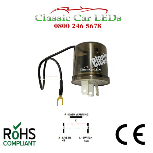 12V ELECTRONIC INDICATOR FLASHER / HAZARD RELAY CLASSIC CAR CLICKING