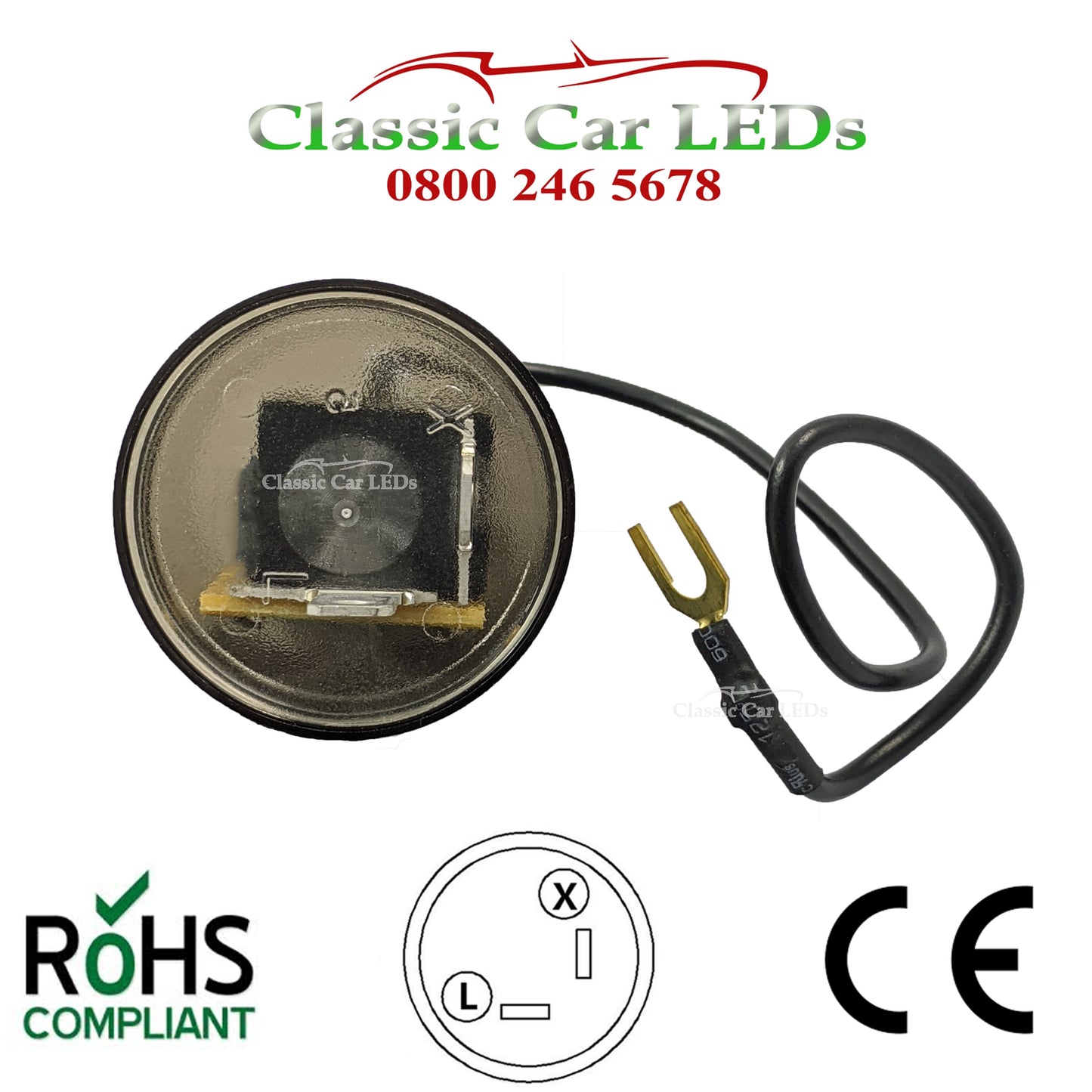 6V ELECTRONIC INDICATOR FLASHER RELAY CLASSIC CAR WITH OE CLICK X L 2 PIN NEGATIVE OR POSITIVE EARTH