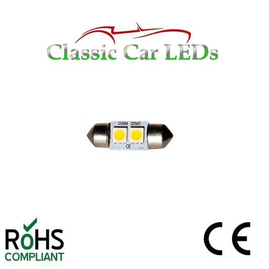 24 VOLT FESTOON LED BULBS 30 - 31 mm  Various Colours