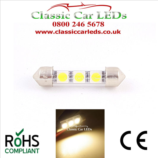50Pcs C5W COB Filament LED Bulbs Car Interior Festoon Dome Glass Len Light  12V