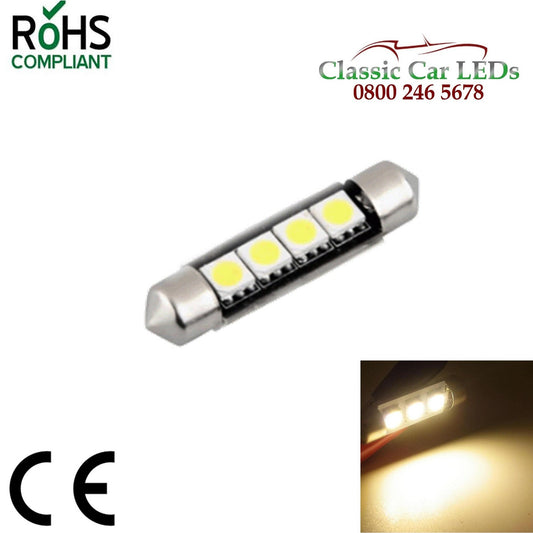 42 MM WARM WHITE FESTOON LED BULB GLB264 GLB258 C5W