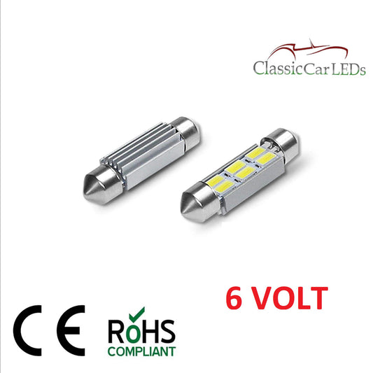 6 Volt 6V 36MM FESTOON LED BULB 5630 6 SMD CLASSIC CAR MOTORBIKE SCOOTER GLB279