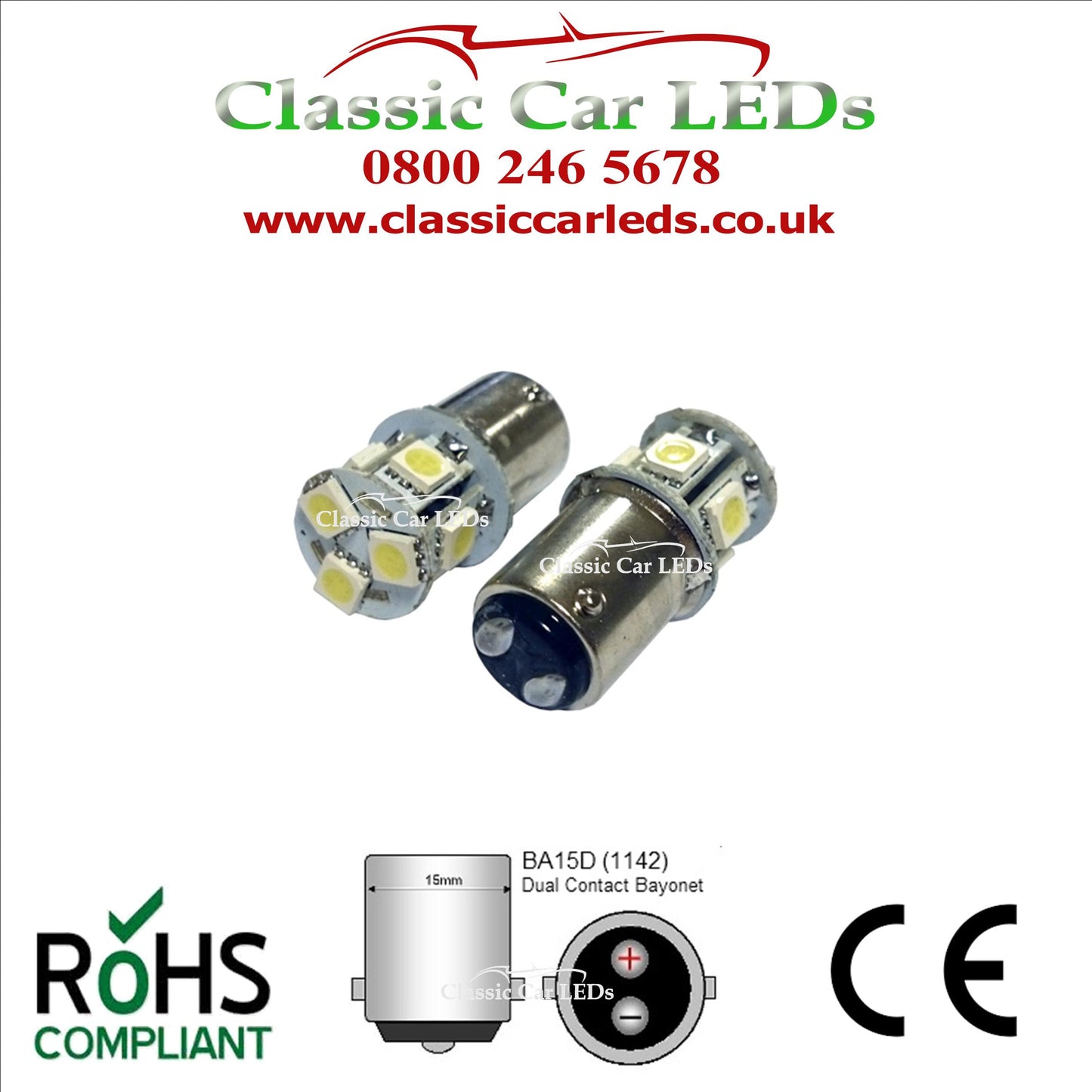 6 VOLT GLB206 BA15D 5W UPGRADE BULBS 15MM BAYONET FITTING – Classic Car LEDs Ltd