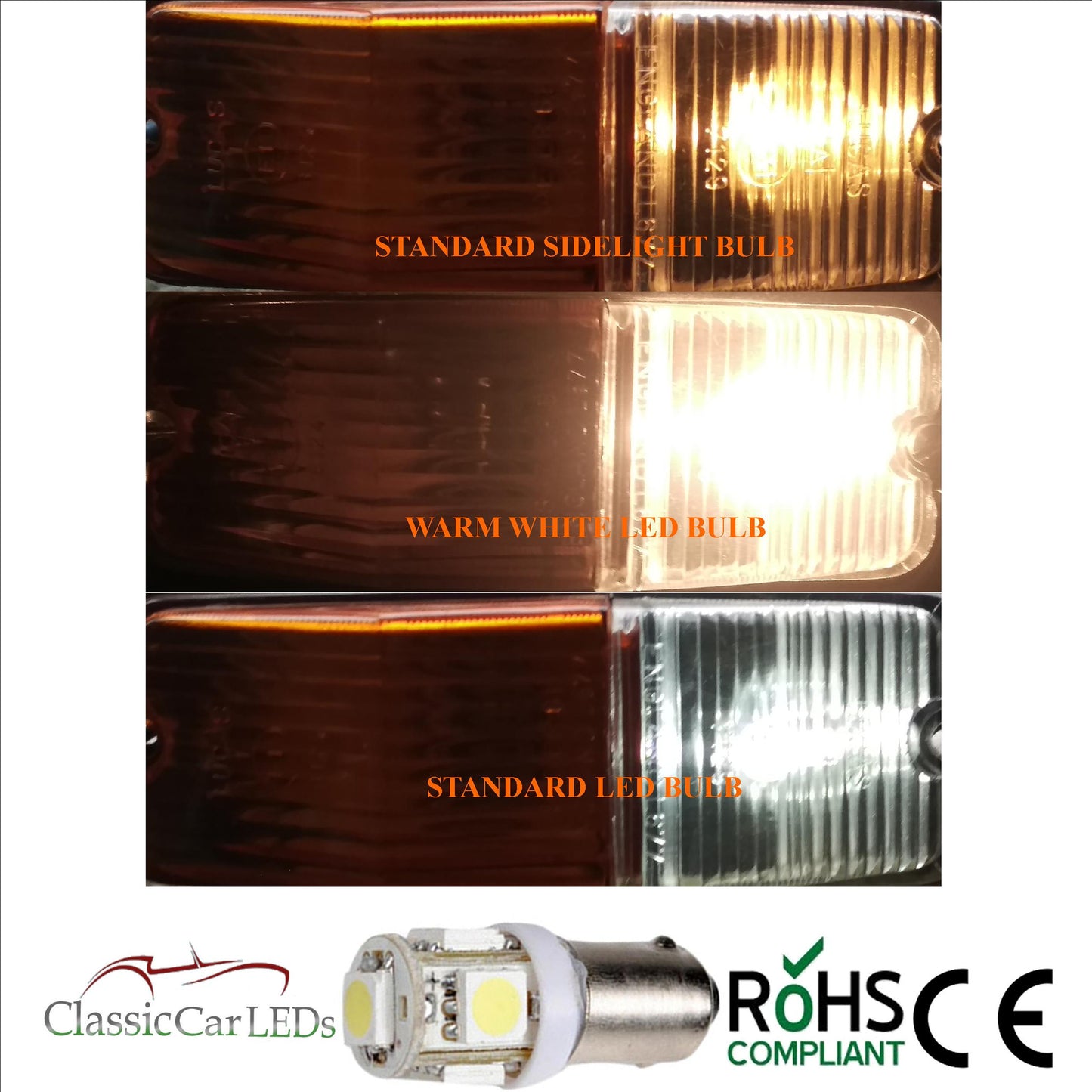 24V BA9S WARM WHITE CLASSIC COMMERCIAL VEHICLE LED BULB 249 227 651 865 867 NO POLARITY