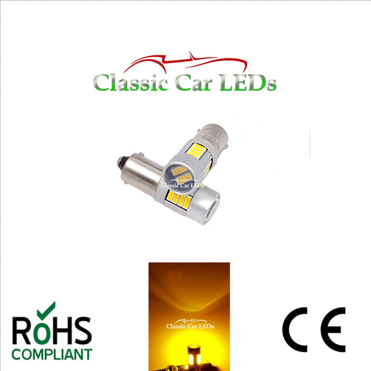 24V BA9S BRIGHT YELLOW CLASSIC COMMERCIAL VEHICLE LED BULB 249 227 651 865 867 NO POLARITY