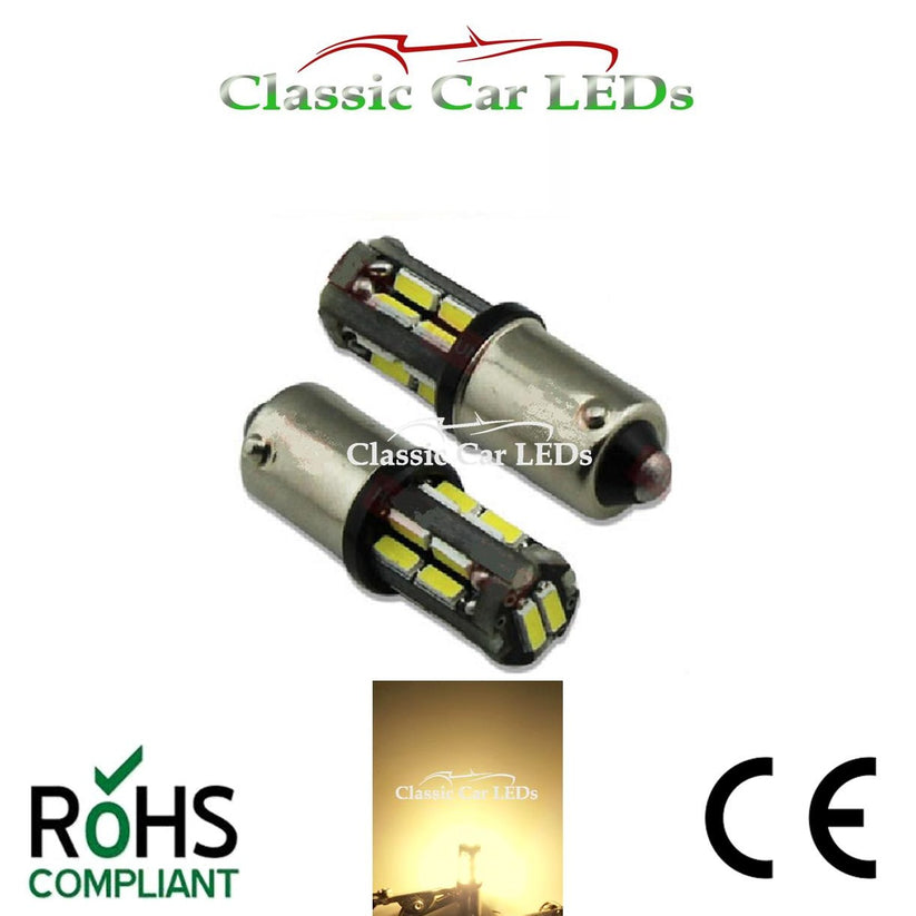 BA9S BRIGHT WARM WHITE T4W 233 989 433 LED SIDELIGHT UPGRADE BULB ...