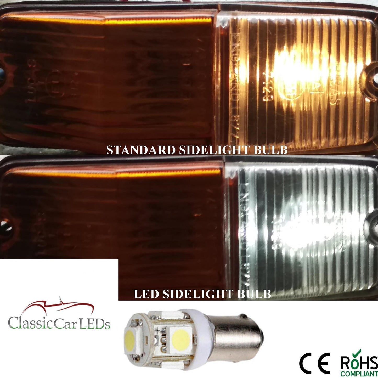 BA9S 5 SMD 80 LUMEN 5050 LED SIDELIGHT / GAUGE BULB GLB233 GLB989