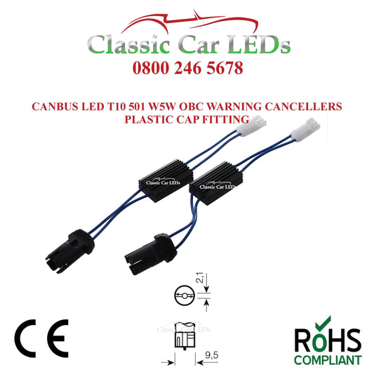 2x CANBUS LED T10 501 W5W OBC WARNING CANCELLERS