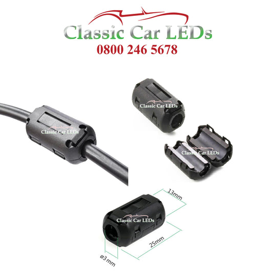 Clip-on Ferrite Ring Core RFI EMI Noise Suppressor Cable Clip 3mm or 5mm Inner Diameter