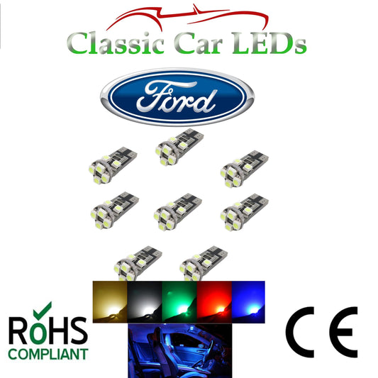 FORD FIESTA 7 MK7 & ST FULL 8 x LED INTERIOR UPGRADE KIT W5W 501 T10 VARIOUS COLOURS