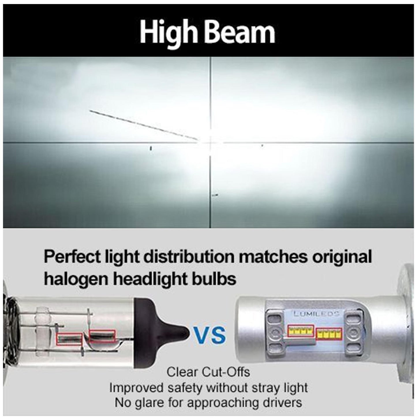 Motorcycle 6 VOLT LED Headlight P45T CLASSIC WARM WHITE Hi/Lo Beam Conversion 423
