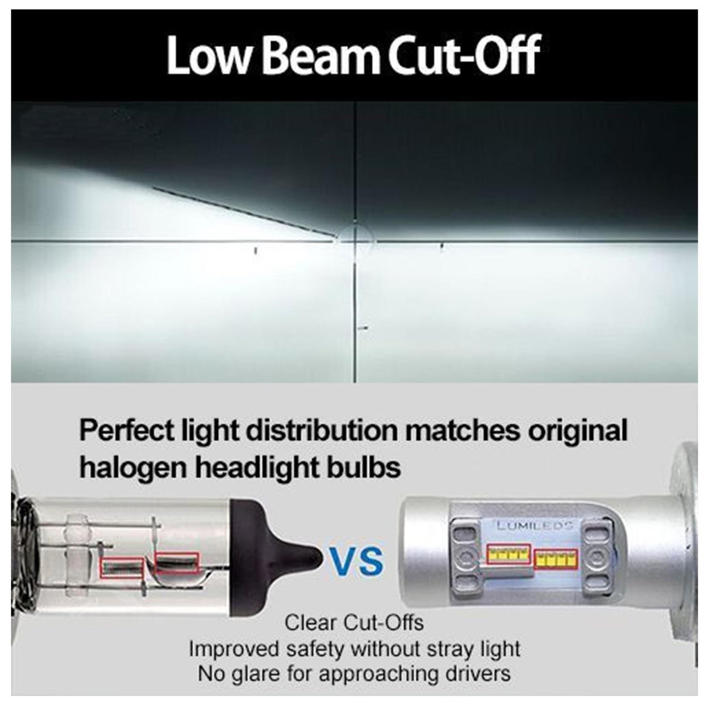 Motorcycle 6 VOLT LED Headlight P45T CLASSIC WARM WHITE Hi/Lo Beam Conversion 423