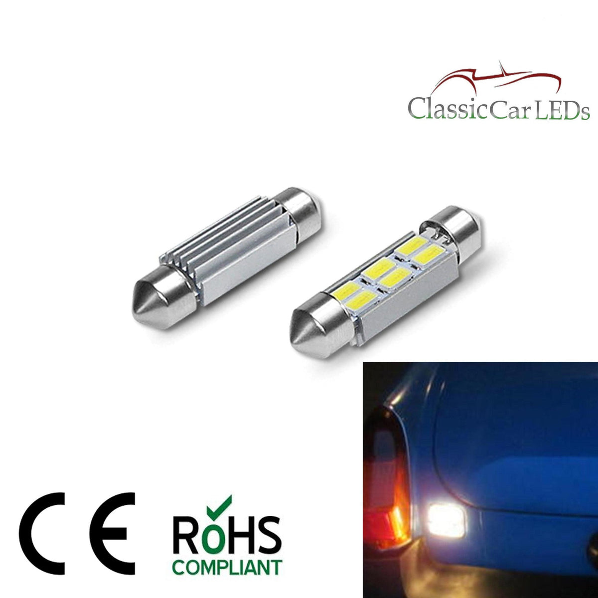 211 LED Festoon Dome Bulbs 6 5050SMD 41mm Built-in Can-bus 211 LED Festoon Dome Bulbs 6 5050SMD 41mm Built-in Can-bus