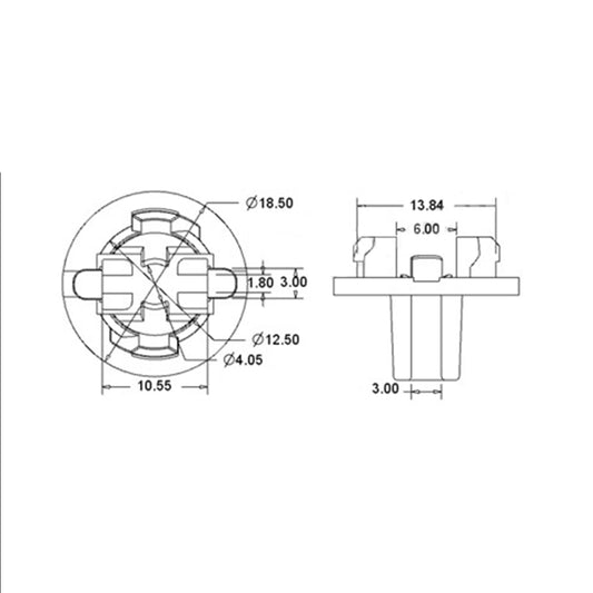 1 x T10 501 505 W5W V2 Bulb Base Twistlock Socket Wedge Dashboard Instrument Panel