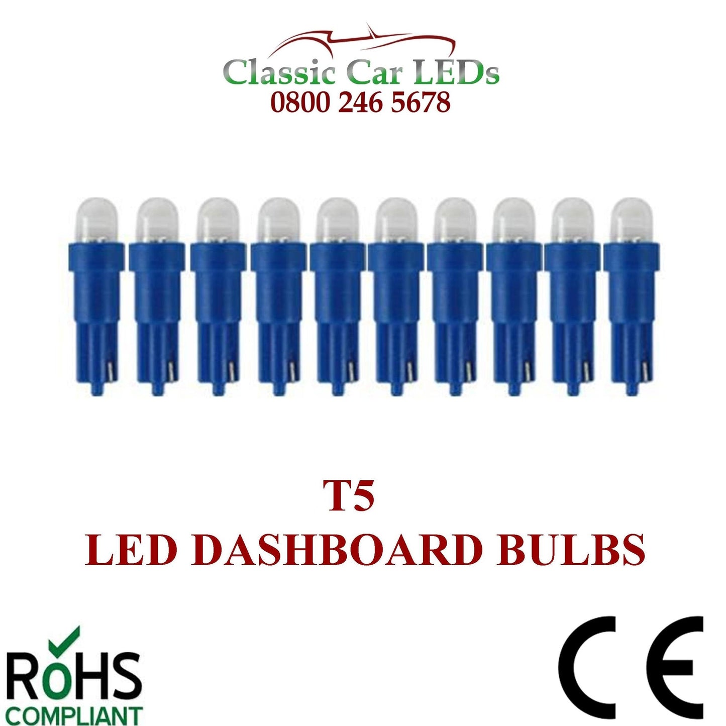 286 T5 LED DASHBOARD UPGRADE BULBS T5 74 VARIOUS COLOURS