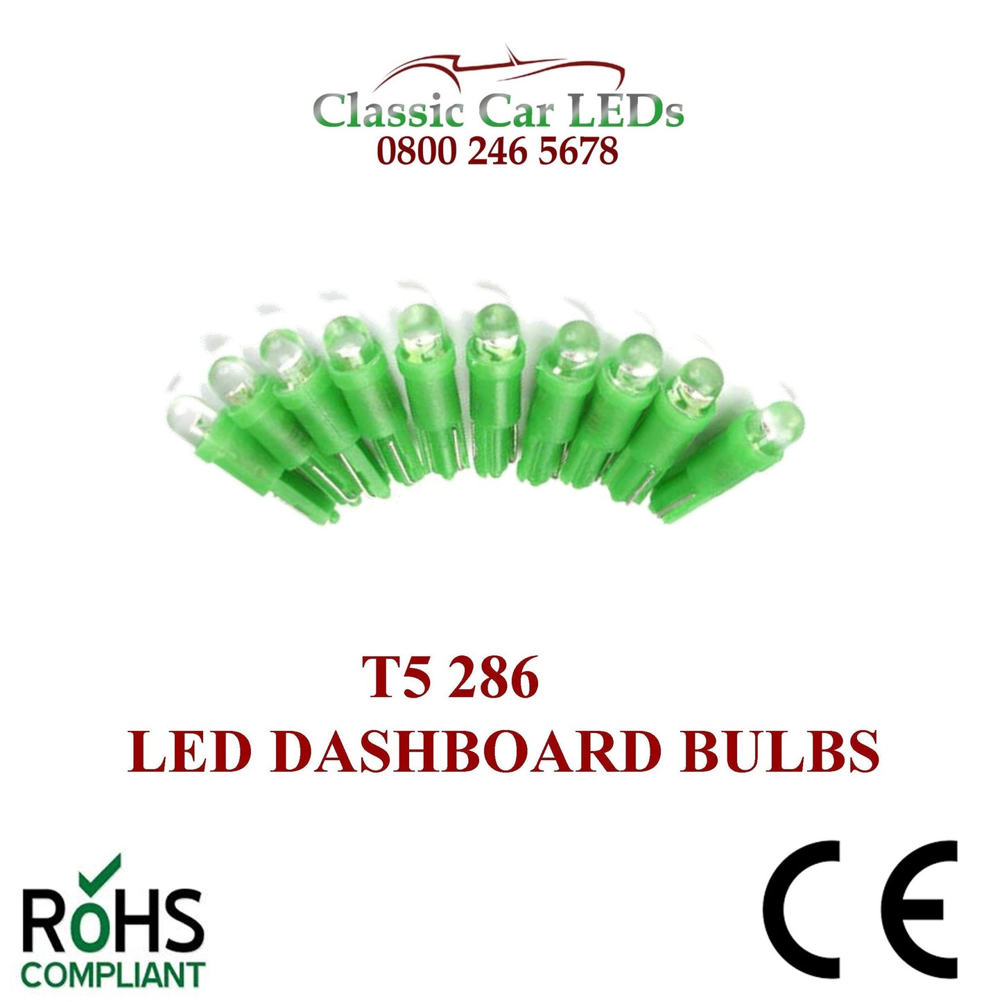 286 T5 LED DASHBOARD UPGRADE BULBS T5 74 VARIOUS COLOURS