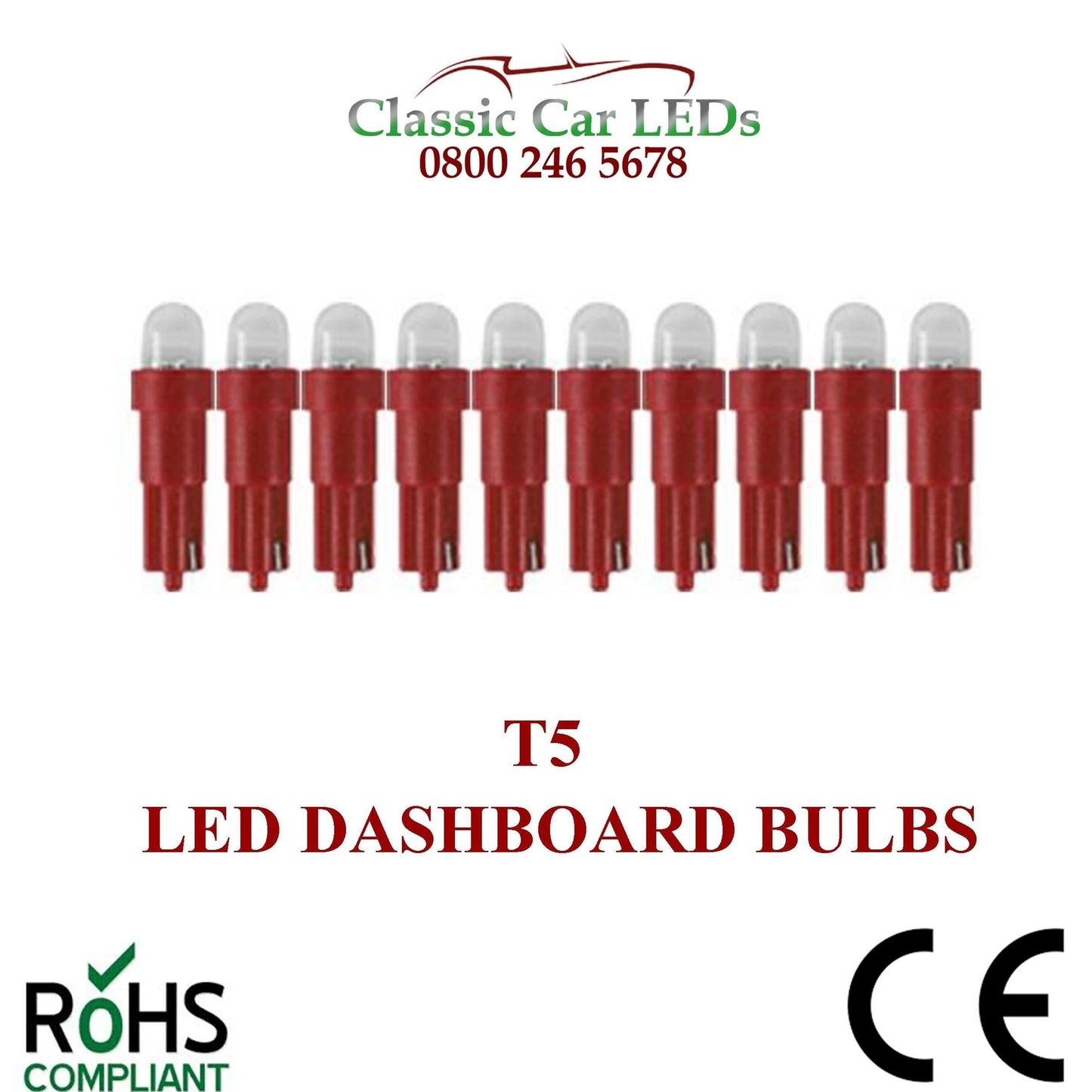 286 T5 LED DASHBOARD UPGRADE BULBS T5 74 VARIOUS COLOURS