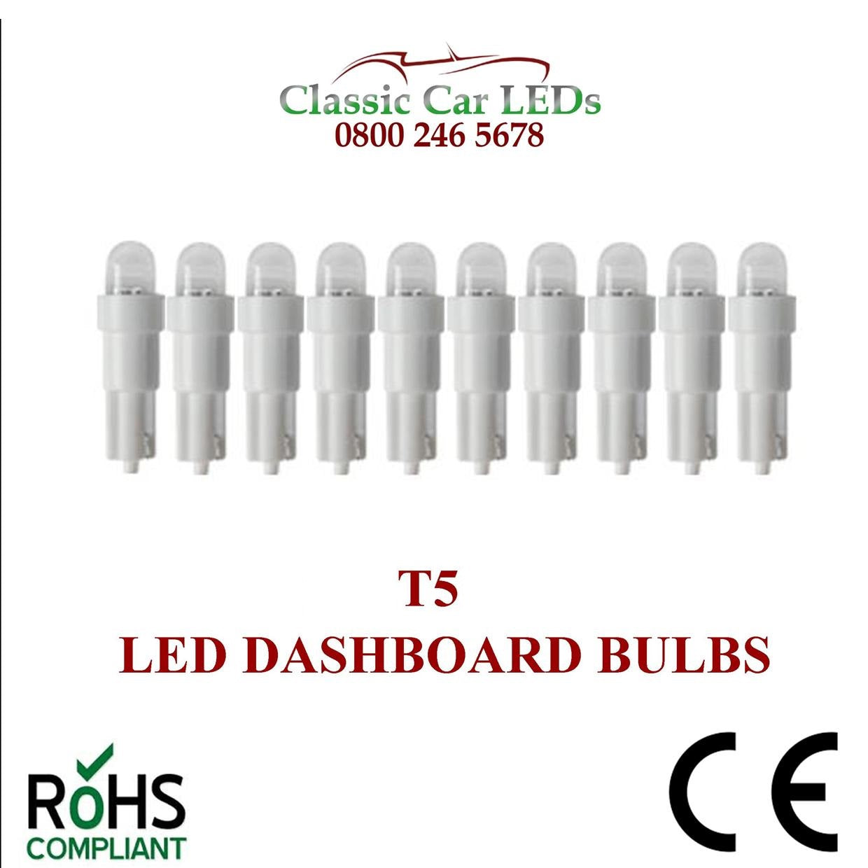 286 T5 LED DASHBOARD UPGRADE BULBS T5 74 VARIOUS COLOURS