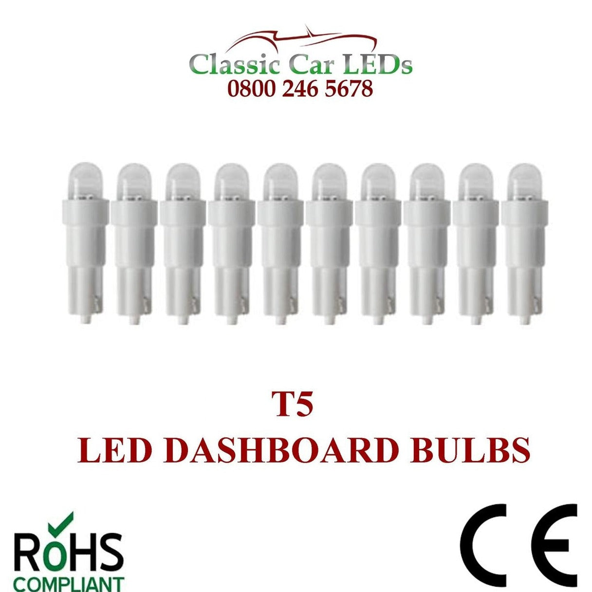 286 T5 LED DASHBOARD UPGRADE BULBS T5 74 VARIOUS COLOURS