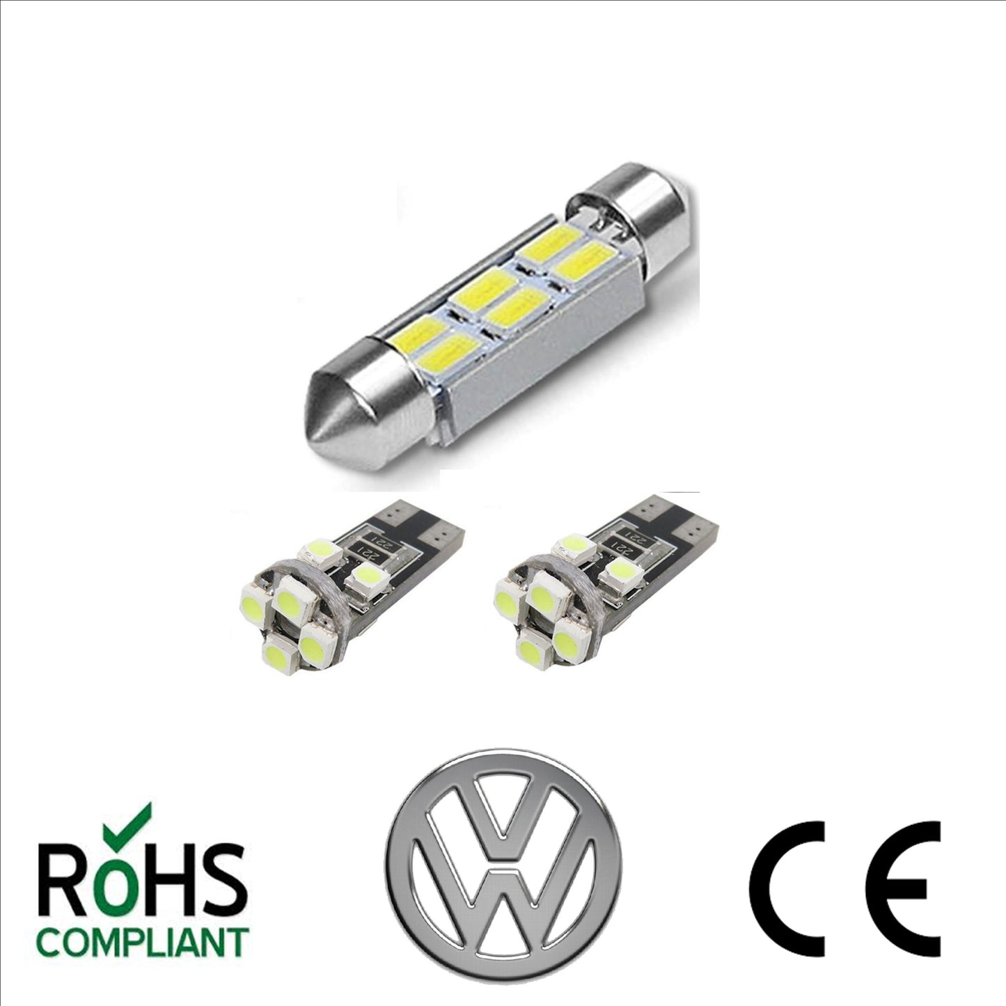 VW T5 T5.1 T6 Transporter Bright White LED Map Reading Interior & Main Light