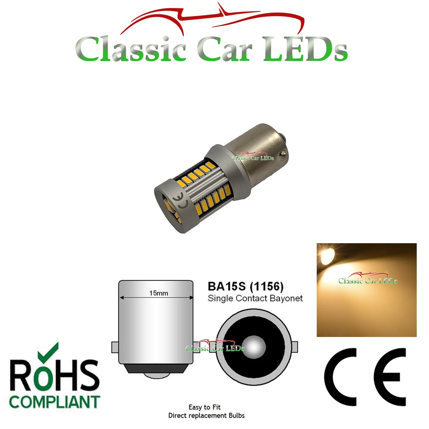 24V BA15S 21W WARM WHITE LED GLB241 BULB CLASSIC COMMERCIAL VEHICLE P21W