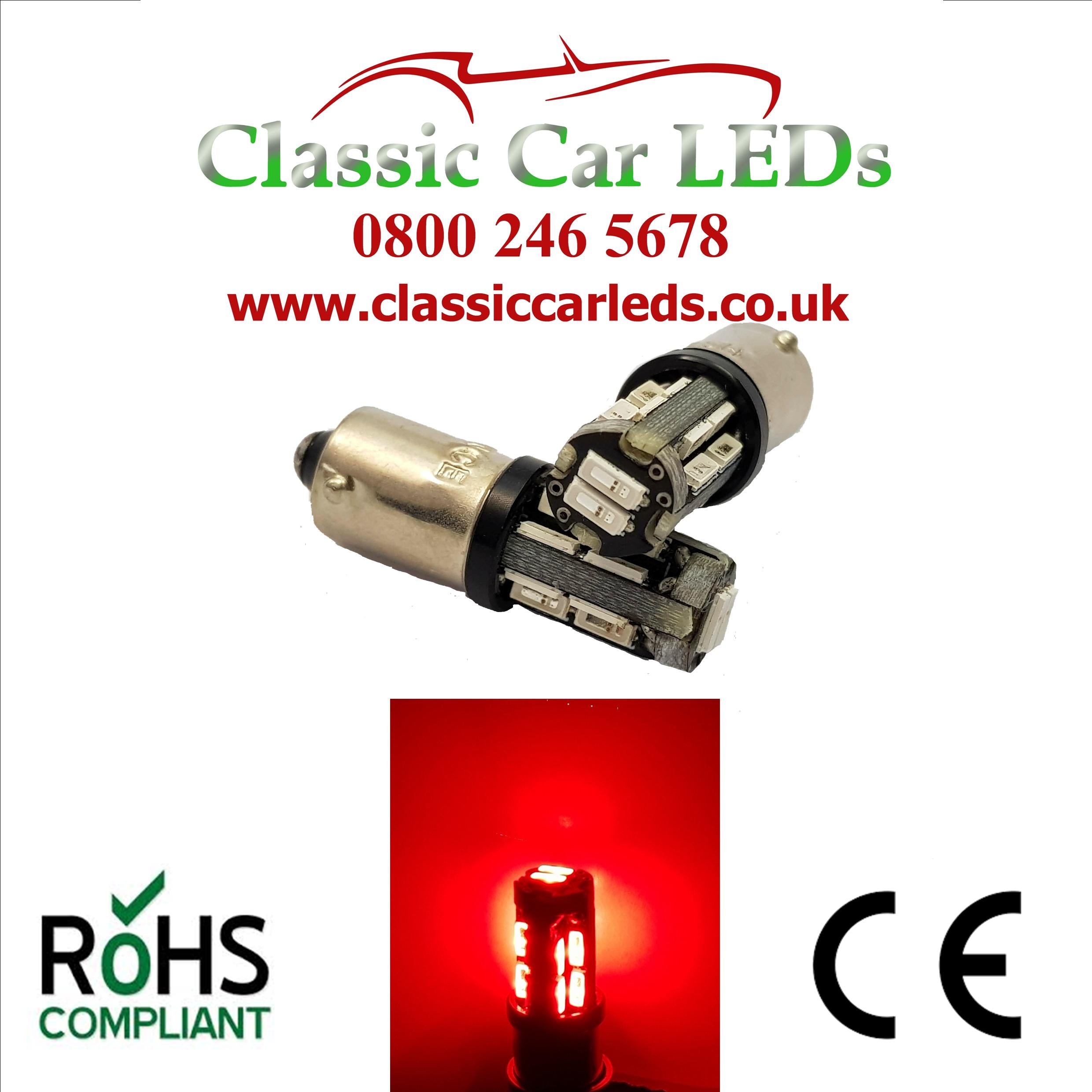 BA9S HIGH POWER RED LED SIDELIGHT DASH GAUGE BULB 989 233 – Classic Car ...