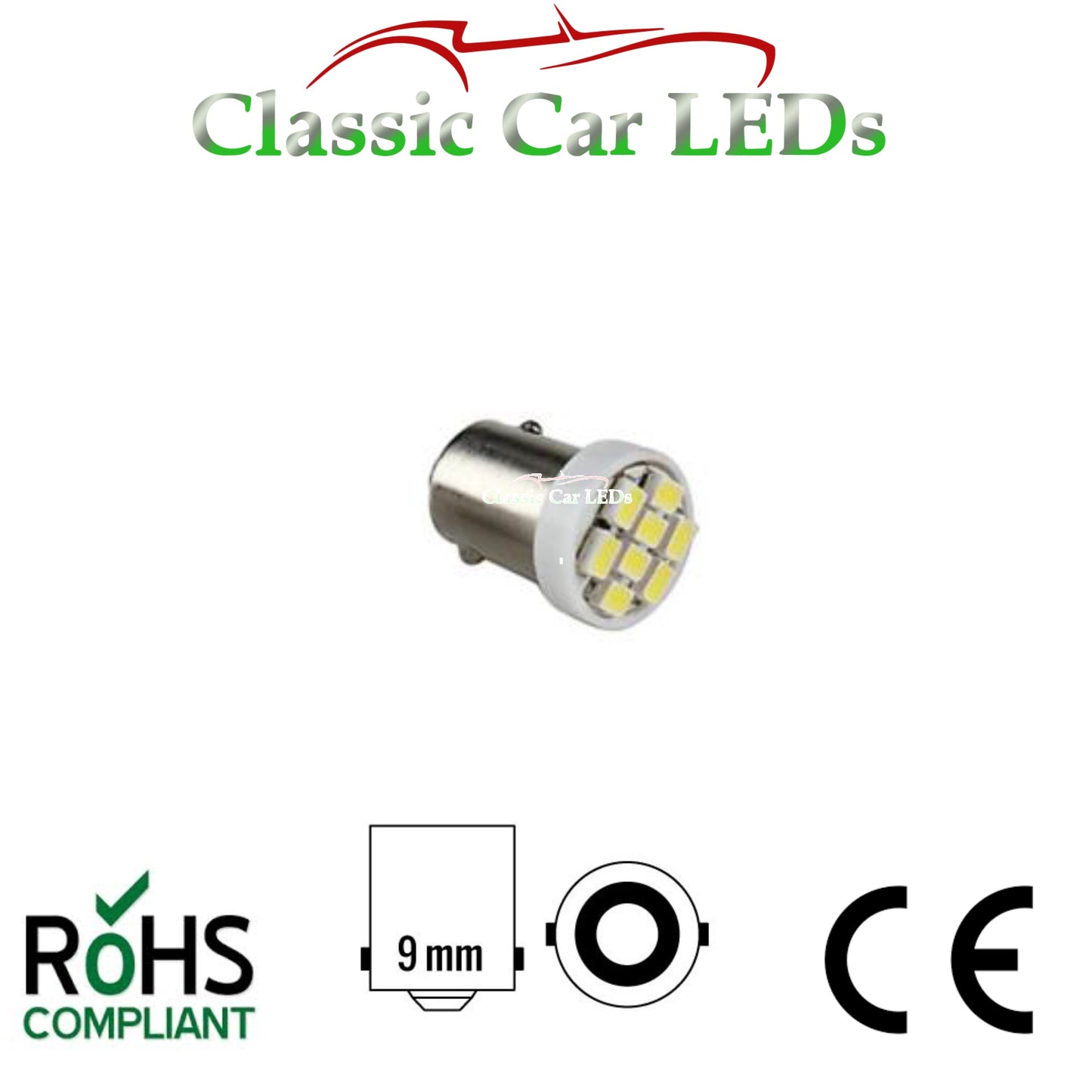 6V BA9S CLASSIC CAR MOTORCYCLE SCOOTER LED BULB GLB951 GLB293 NO POLARITY VARIOUS COLOURS