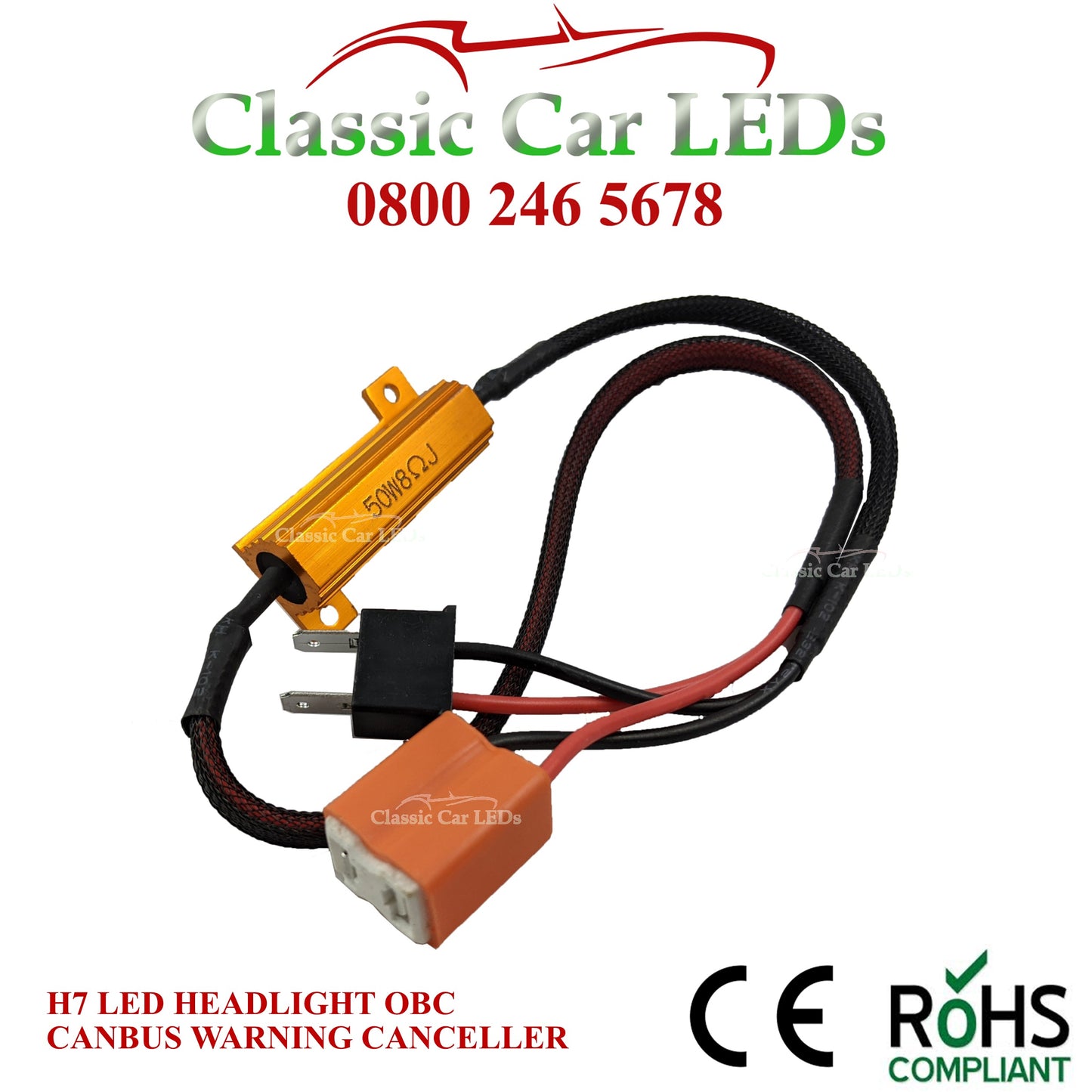 1 x H7 LED HEADLIGHT CANBUS OBC WARNING CANCELLER 50W 6Ohm Load Resistor