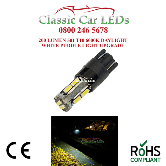 Jaguar XJ XK XKR XF XJ XE LED Puddle Light Bulb Upgrade T10 501 200 Lumen