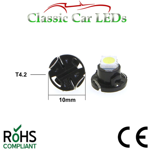 T4 T4.2 10 mm base LED Various Colours Neo Wedge Switch Radio Climate Control Bulb Instrument Dashboard Dash Indicator Light Bulb AC Panel Bulb