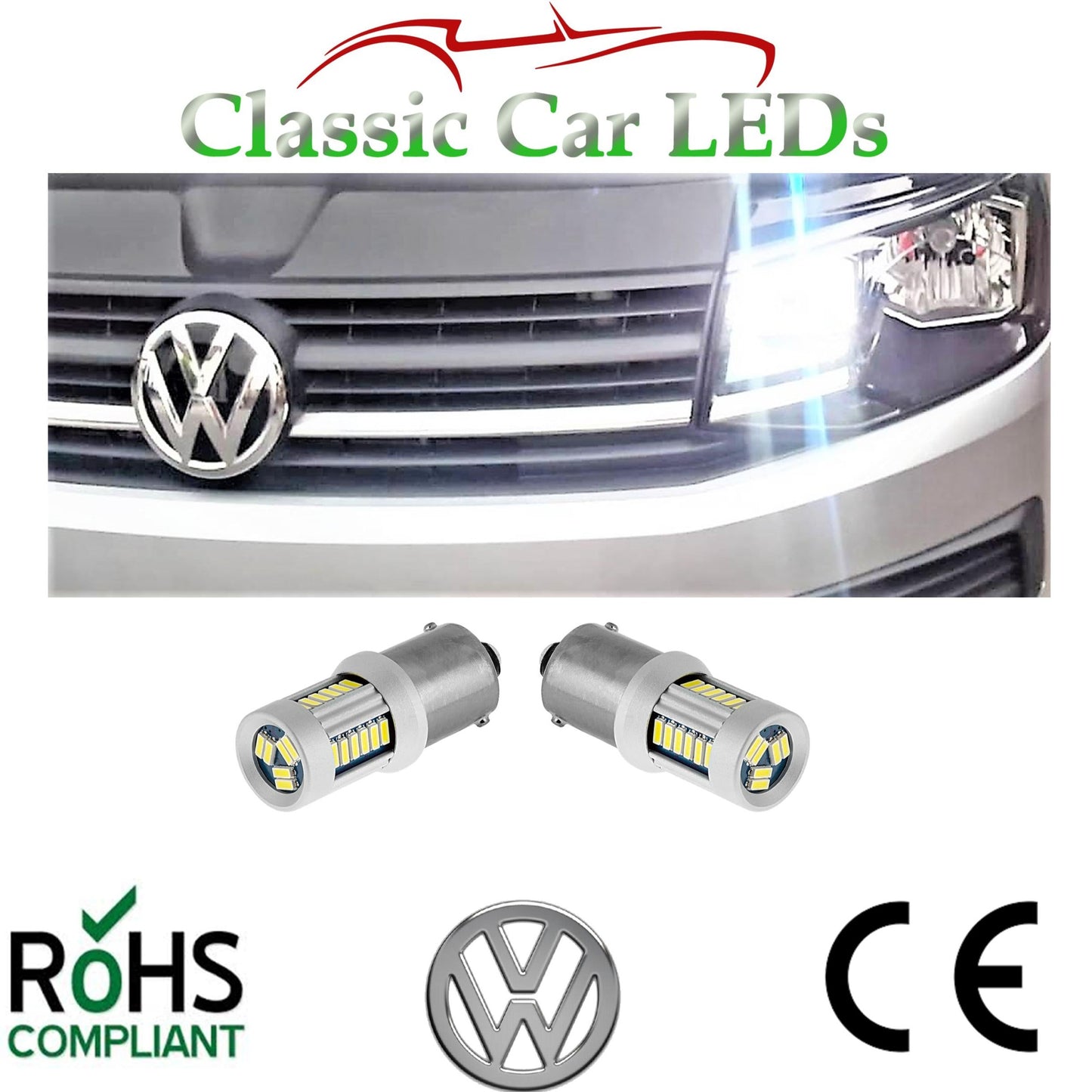 2x VW T5.1 T6 Transporter DRL CANBUS LED Daytime Running Light Upgrade Bulbs