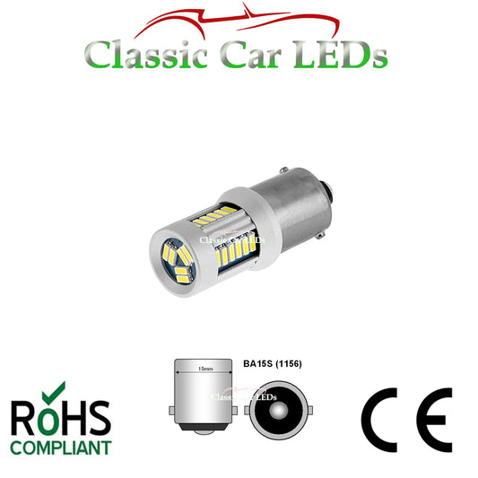 6 VOLT WHITE LED REVERSE LIGHT GLB317 BA15S 21W